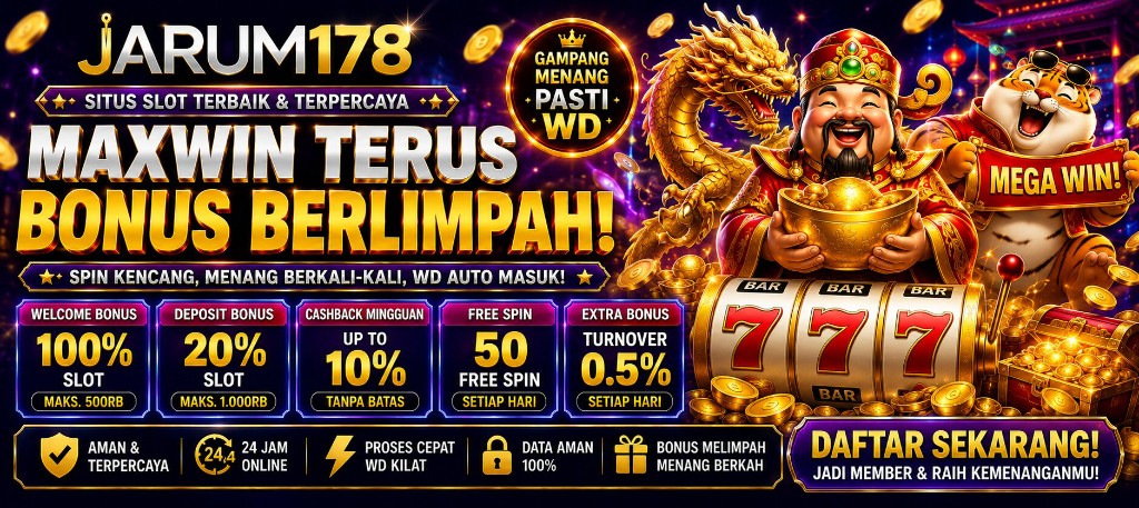 Banner ASIA200 kemenangan beruntun — bonus arena gold-crimson, WD otomatis QRIS kilat